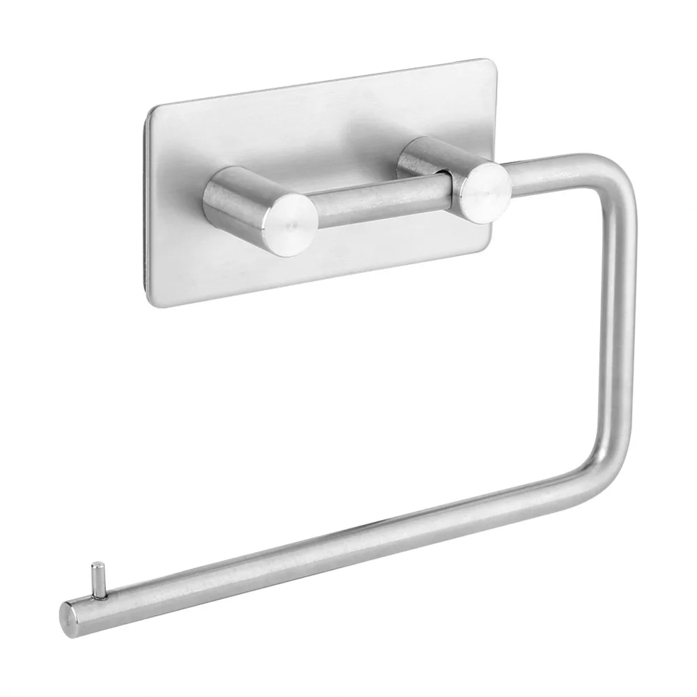 

Self Adhesive Toilet Paper Holder Stainless Steel Roll Paper Holder Tissue Towel Rack Bathroom Toilet Toilet Paper Holder