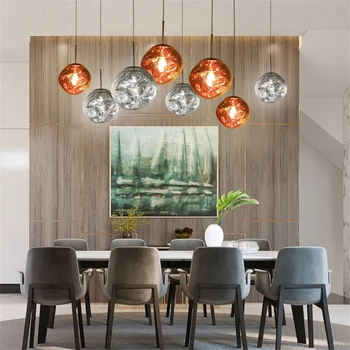 

Modern Led Pendant Lights Living Room LED Pendant Lamps Kitchen Dining Room Glass Ball Hanging Lamp Industrial Art Gold Fixtures