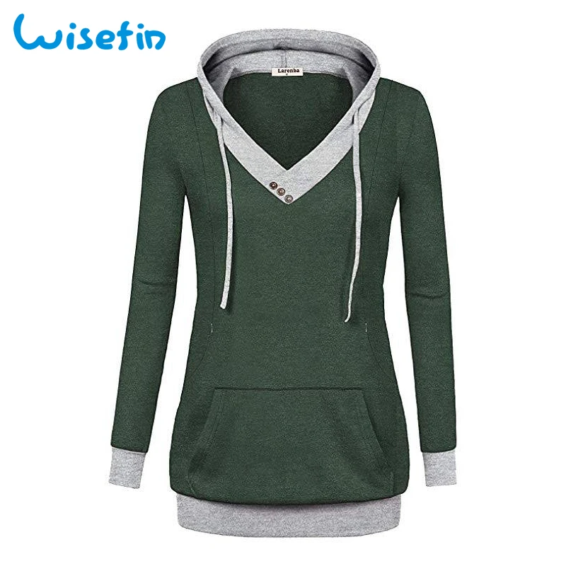 Wisefin Long Sleeve Nursing Top Pregnant Shirt Pocket Breastfeeding Clothes Hoodies Maternity Tops Pregnancy T Shirt Nursing Tee