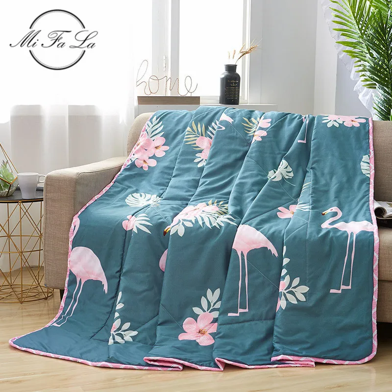 

Luxury Bedding Flamingo Printed Air Condition Summer Bed Quilt Comforter Blankets for Adults Kids Plaids Patchwork Bed Covers