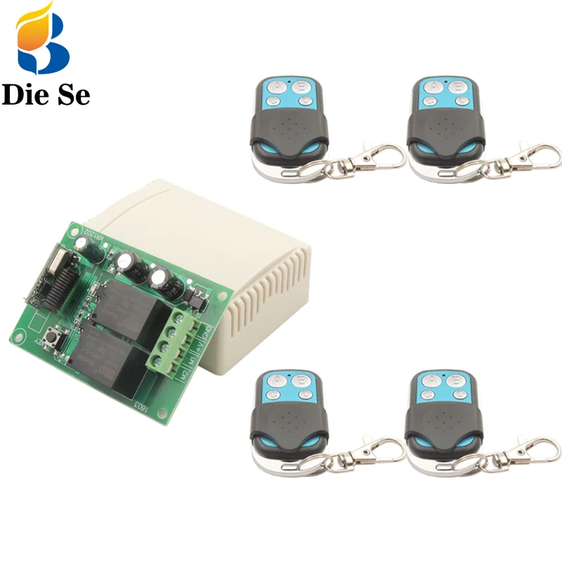 

433MHz Wireless Universal Remote Control Switch DC 12V 2 Gang rf Relay Receiver and Transmitter for Switching Current Direction