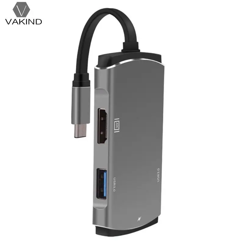 

6 in 1 USB-C HUB Type-C to 2*USB3.0 HUB 4K HDMI PD SD TF Card Reader Adapter Laptop Accessories for Macbook Air