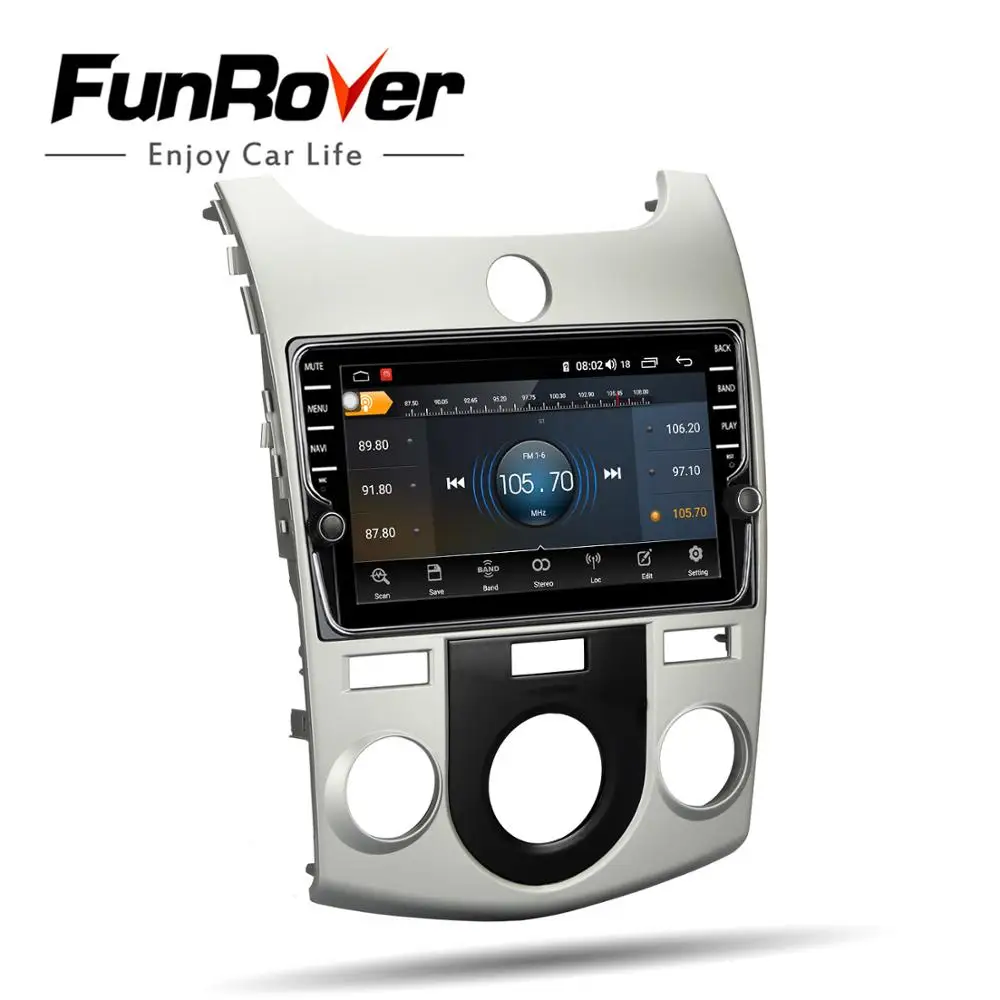 Excellent Funrover Android 9.0 car dvd gps multimedia player For KIA Cerato 2008-2013 dvd navigation radio video audio player no car 2 din 4