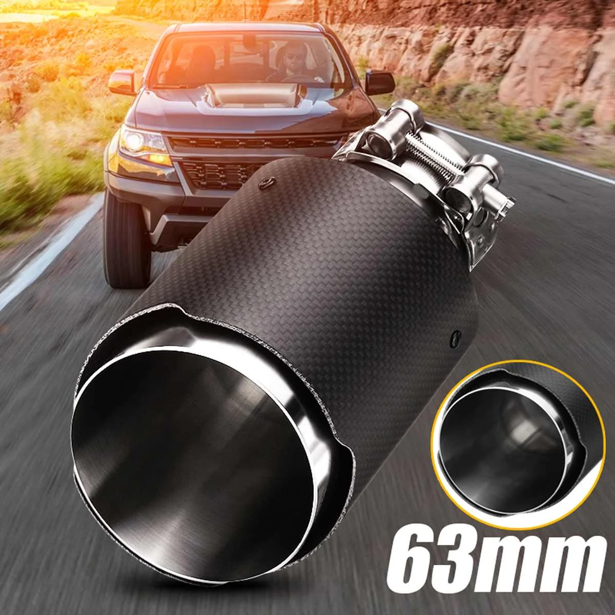 Durable Matte Carbon Fiber Car Exhaust Pipe Tips Modifide Muffler Cover
