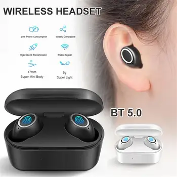 

Wireless Blueto5.0 Earphone TWS Touch Control Wireless Earbuds Sports With Charging Compartment Automatic Connection 2 Color