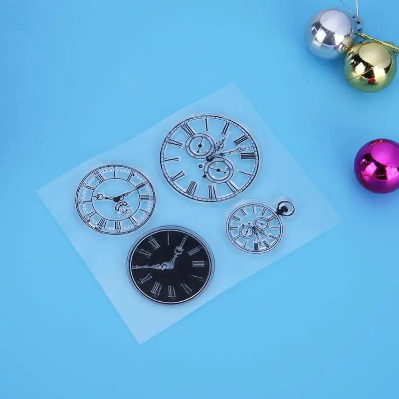 

Watch Time Clock DIY Scrapbooking Transparent Silicone Stamp Seal Photo Album Decorative Handmade Gift Paper Card Crafts Arts