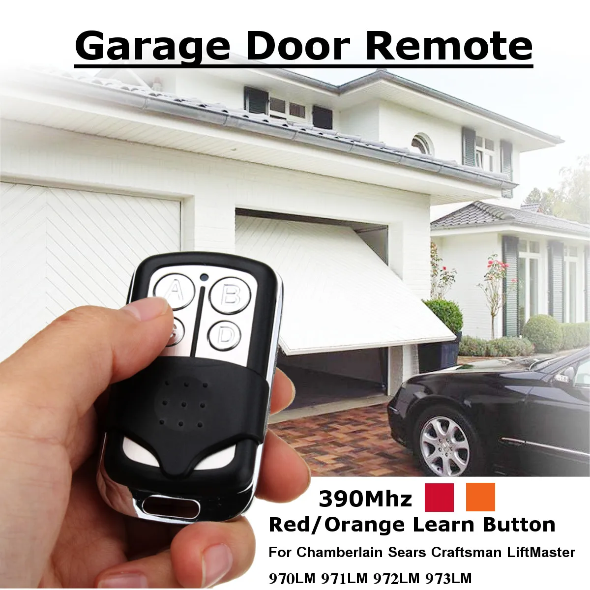 

4 BUTTON Garage Door Remote Control 390Mhz For Chamberlain Sears Craftsman LiftMaster