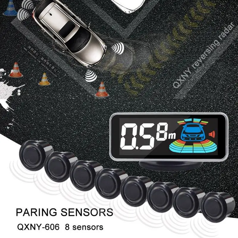 Sensor de aparcamiento 8 sensores coche de marcha atrás Radar aparcamiento coche Detector asistencia aparcamiento Radar reverso Sensor de aparcamiento 8 sensores coche de marcha atrás Radar aparcamiento coche Detector asistencia aparcamiento Radar reverso