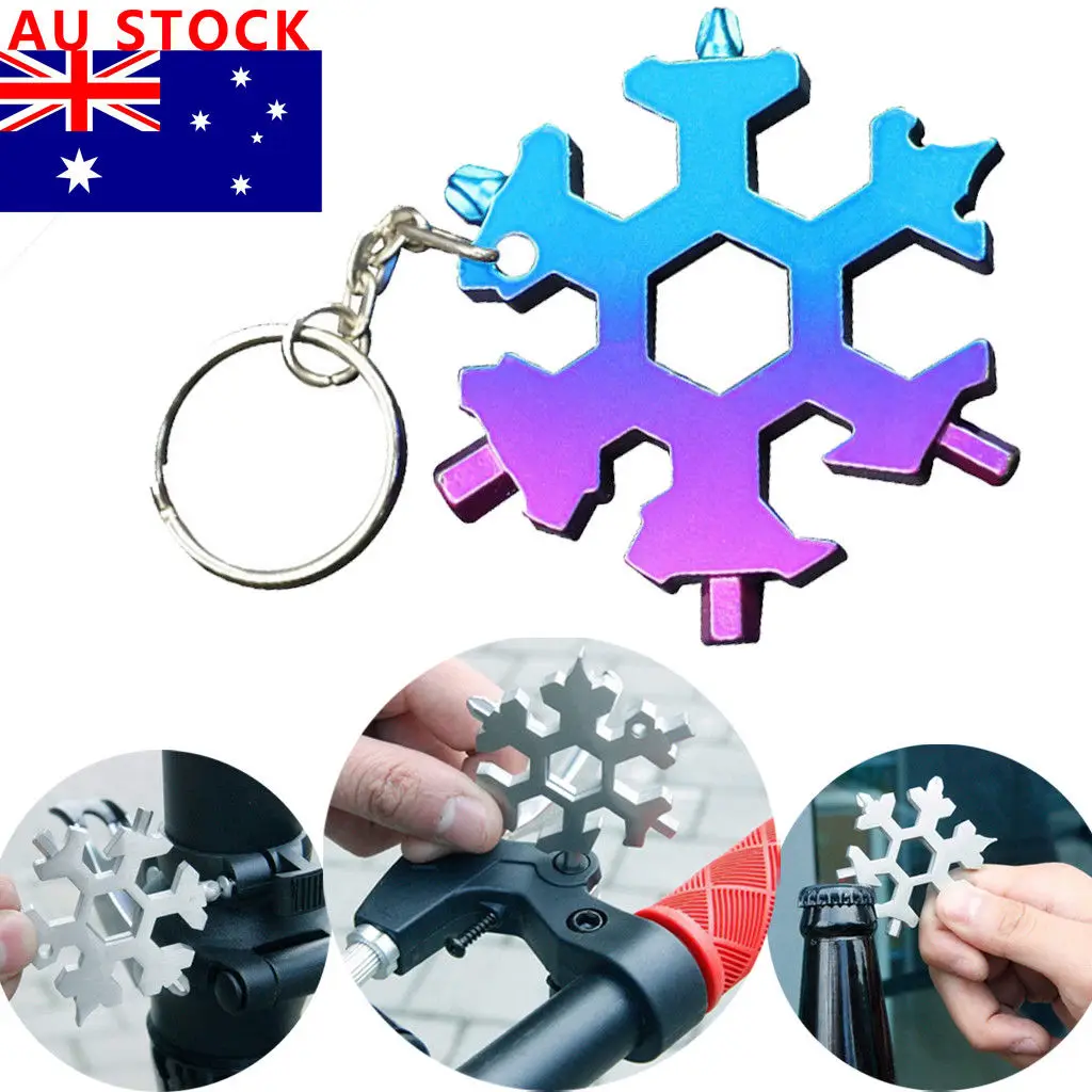

18-in-1 multi-tool card combination Compact and portable outdoor products Snowflake Openers Kitchen Tools