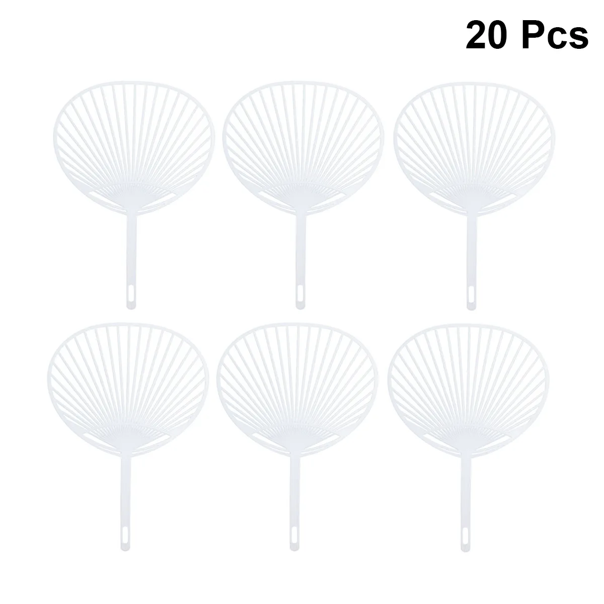 

20pcs Japanese Fan Uchiwa DIY Kit Hand-Held Fan Framework For DIY Crafts (White)