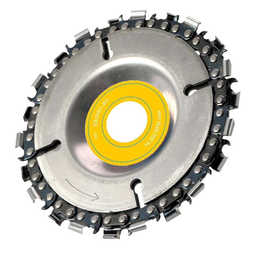 

High Quality Grinder Disc Chain Wood Carving Disc for Use with 4" or 4-1/2" Angle Grinders Easy to Use Install.