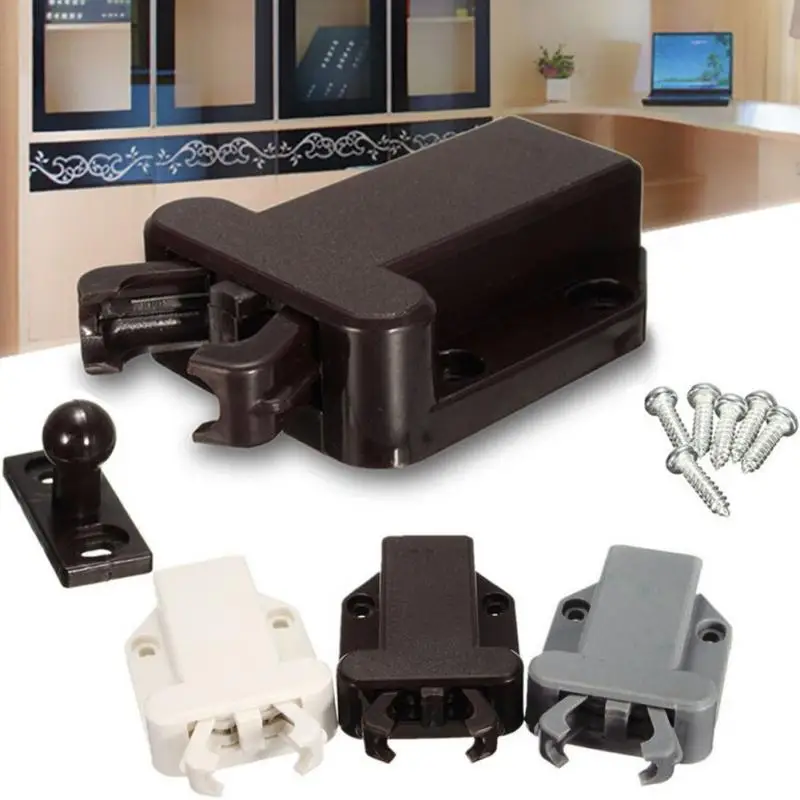 

1pc Gray/White/Brown Push To Open Beetles Magnetic Kitchen Cabinet Door Stop Drawer Closer Damper Buffers With Screws