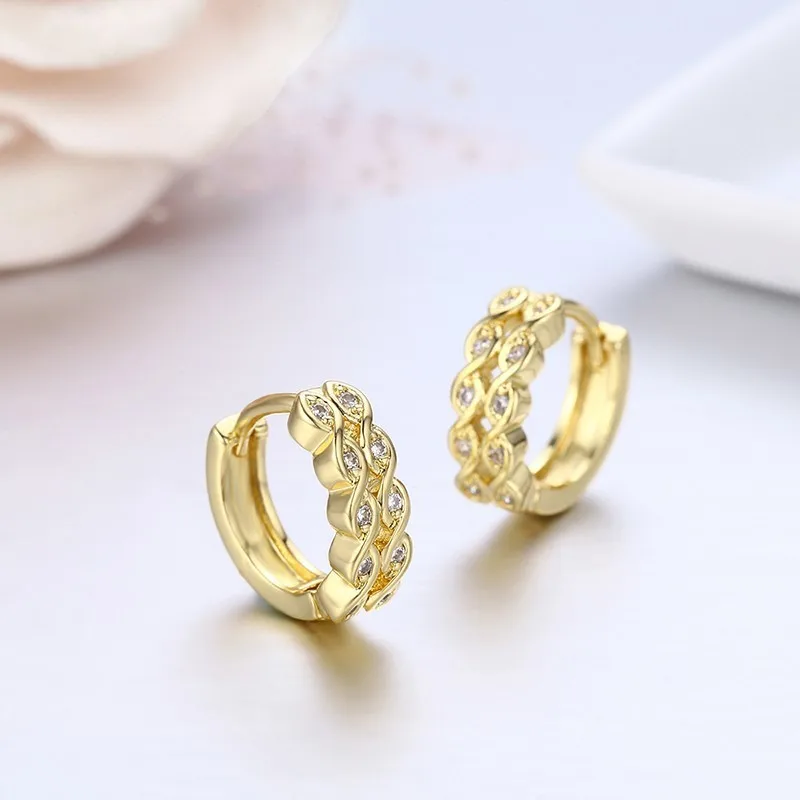 Двойной ряд S Infinity CZ маленькая петля Huggie кольца серьги для женщин дети девочки