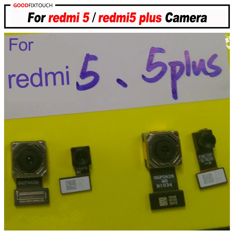 

Original For xiaomi redmi 5 / redmi5 plus Back Rear Camera with front small camera Module Replacement For redmi5 Camera