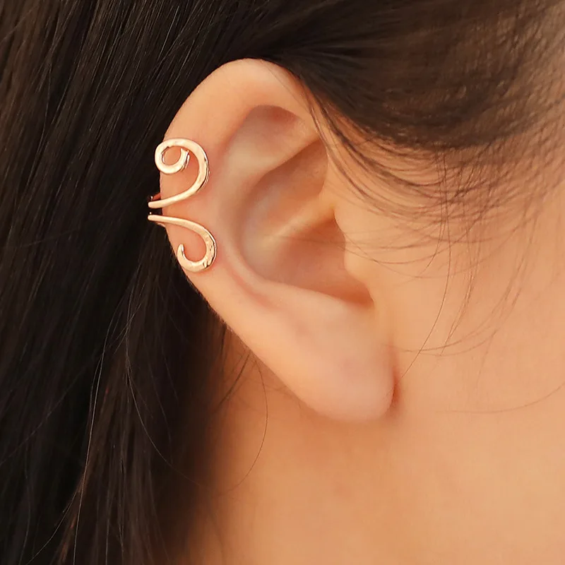 

1PCS Punk Rock Ear Clip Cuff Wrap Earrings No piercing-Clip Hollow Out U Pattern Statement jewelry