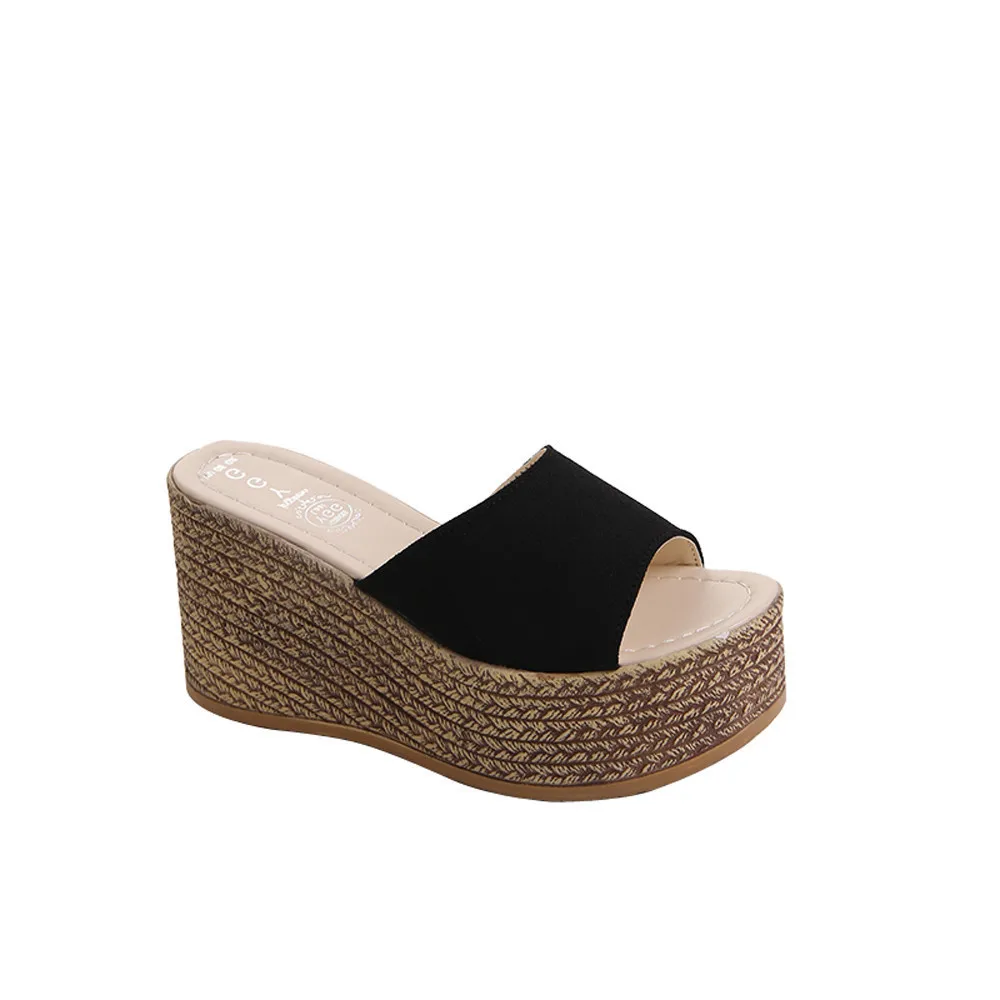 

New Women's Sandals 2019 Fashion Solid Peep Toe Thick Bottom Sandals Chaussures Femme Ete Nouveau Sandale Summer Sandals #89