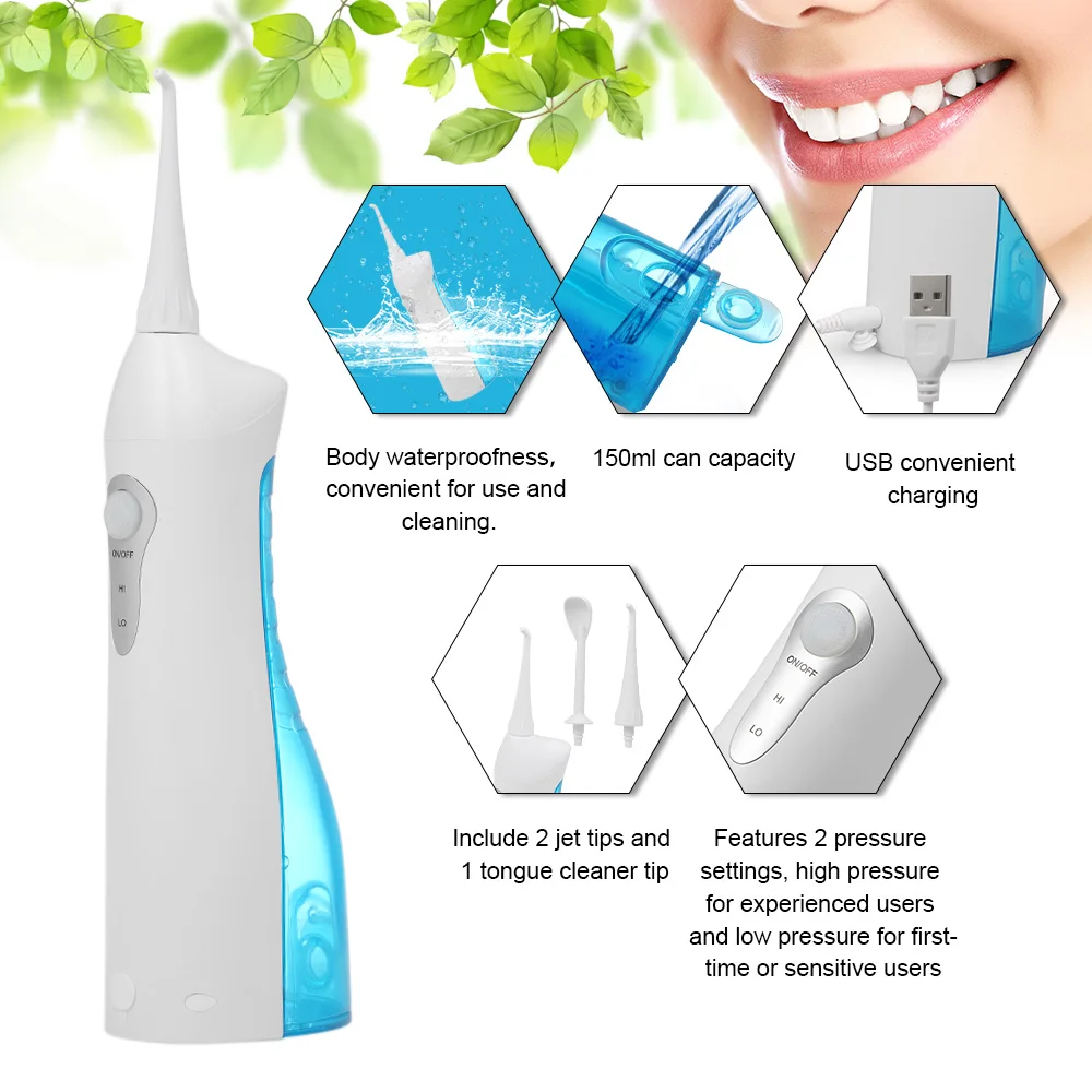

Electric Oral Irrigator Water Flosser Jet Tongue Cleaner Portable Oral-care Irrigation Oral Hygiene Tooth Cleaner