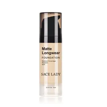 

Lady Foundation Base Professional Makeup Face Matte Finish Liquid Make Up Concealer Cream Waterproof Brand Natural Cosmetic