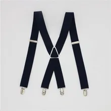 Cor sólida Adulto Unisex Suspensórios Homens 3.5 Largura 4 Clips Suspender Elástica Ajustável X Voltar Mulheres Suspensórios