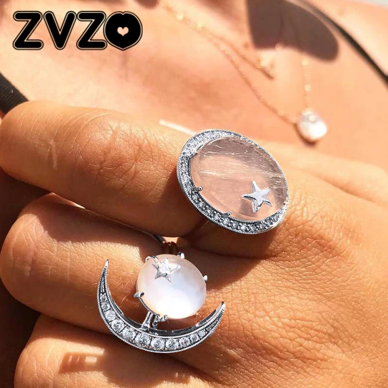 ZVZO 2 шт./компл. Богемия овальные красочные опал камень костяшки Луна палец кольца