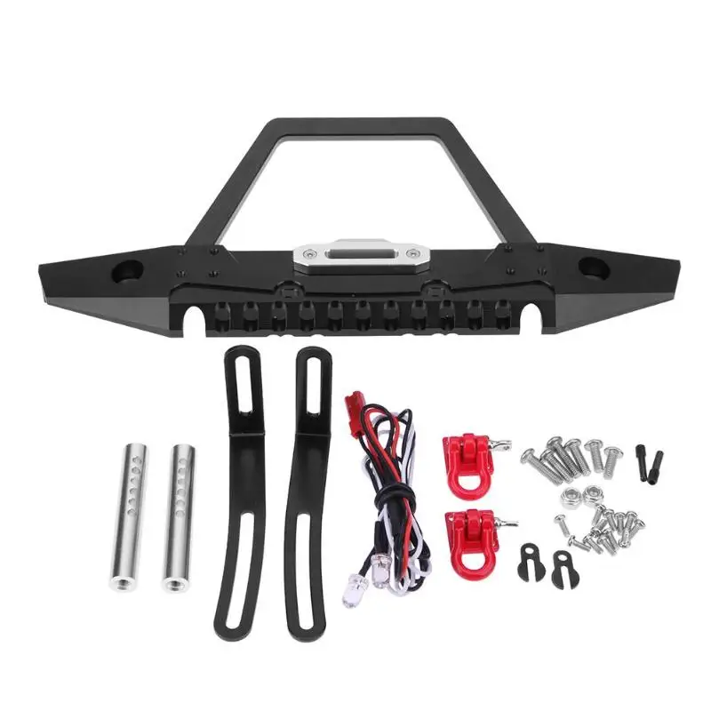 RC Crawler Truck Metal Front Bumper for AXIAL SCX10 Car Parts with Lights RC Crawler Truck Front Bumper Climbing Vehicle Parts RC Crawler Truck Metal Front Bumper for AXIAL SCX10 Car Parts with Lights RC Crawler Truck Front Bumper Climbing Vehicle Parts