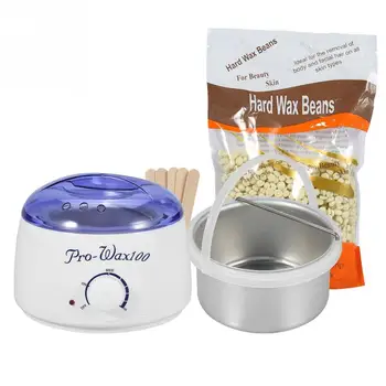 

Hot 2Types Wax Paraffin Warmer Depilatory Heater Spa Hair Removal Pot With Waxing Beans Spatula