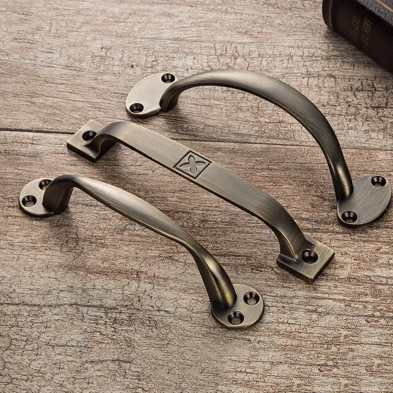 2pcs Antique Metal Door Handles Bronze Drawer Pulls Modern Kitchen Cabinet Handles and Knobs Furniture Handles Hardware Fittings