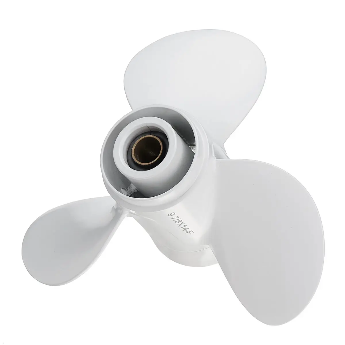 

664-45952-00-EL 9 7/8 x 14 Aluminum Boat Outboard Propeller For Yamaha 20-30HP White 3 Blades R Rotation 10 Spline Tooth
