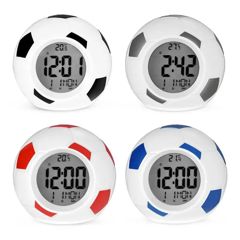 Plastic Digital Alarm Clock Temperature Time Display Electronic Clock LED Light Nightlight Office Table Clock