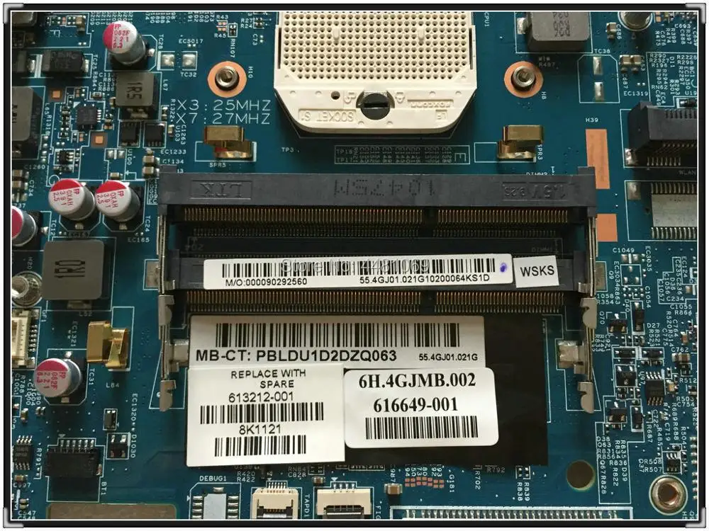 Placa Mãe para Computador Portátil hp Probook Peça de Reposição 4525s ou 613212 4725 Testada Placa-mãe para notebook - Imagem 2