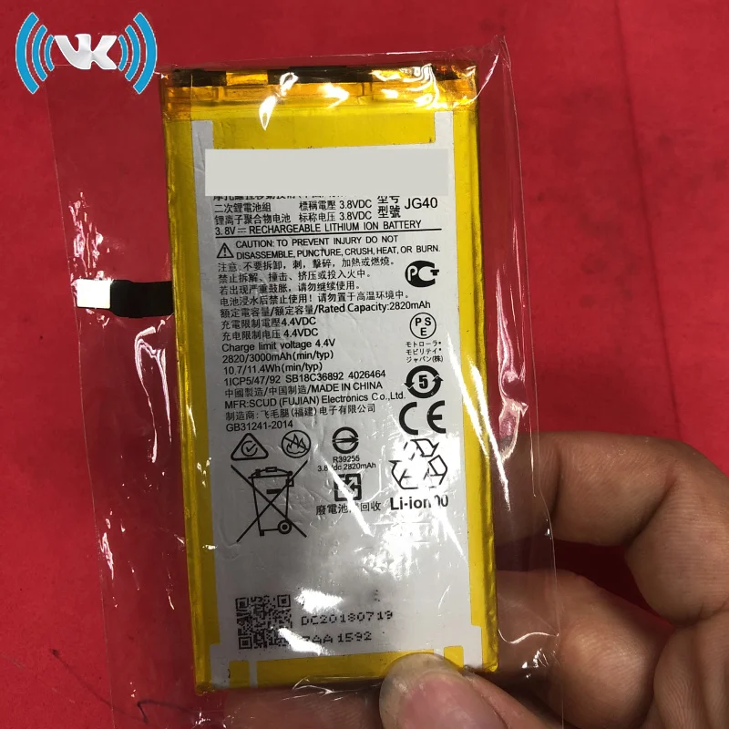 VK 3 8 V 3000mAh 11.4Wh JG40 Сменный аккумулятор для смартфона Motorola литий-полимерный |