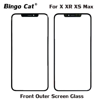AAA+ Front Screen Outer Glass Lens for iPhone X XR XS Max LCD Screen External Touch Panel Glass Replacement Repair Parts