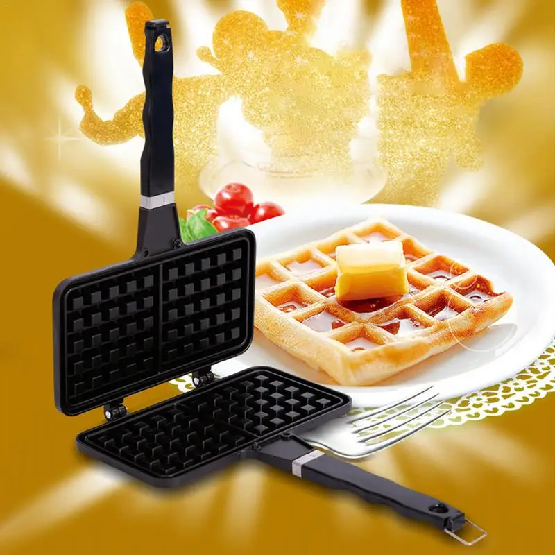 

DIY Household Waffle Bake Mold Kitchen Gas Non-Stick Waffle Maker Pan Mould Mold Press Plate Waffle Iron Baking Tools