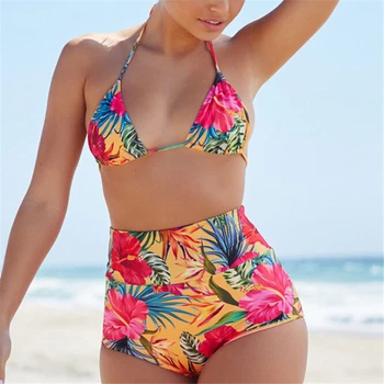

Women Bikini Set Floral Swimwear Push Up Padded Bikini Swimsuit Beach Two Piece Swimwear Monokini Swimming Set Biquinis Feminino