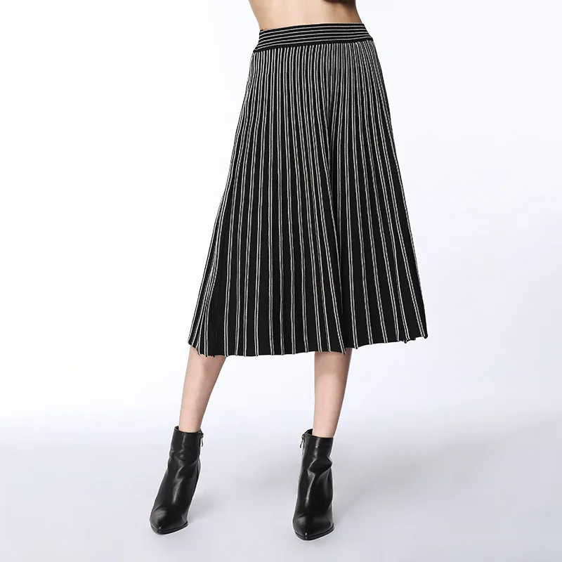 

Knitting Skirts mujer 2019 new arrival large size overknee length knitted skirts women slim thin big swing sweater skirts 1369