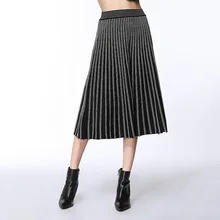 Вязаные юбки mujer Новое поступление большие размеры выше колен Длина юбки трикотажные женские тонкие тонкий большие качели трикотажные юбки 1369