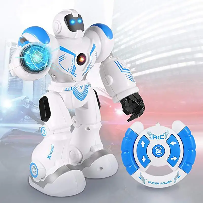 Early Childhood Education Intelligent Electric Remote Control Robot LED Light Singing Dancing Full Presentation RC Robot Toy