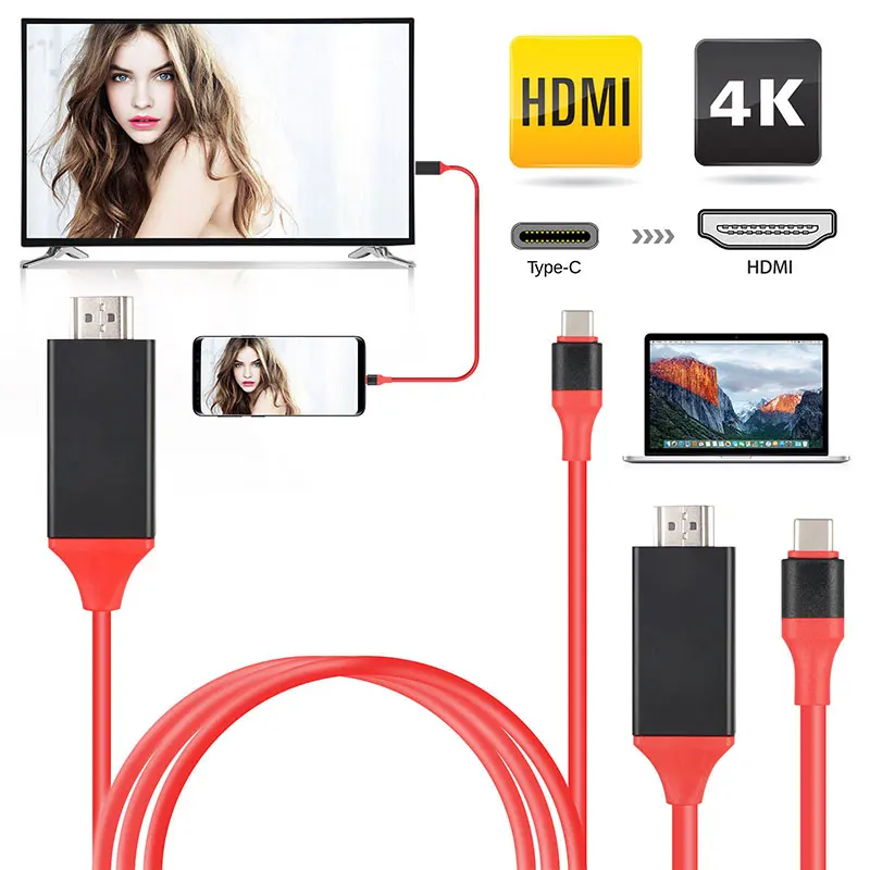 

4K USB 3.1 USB-C Type C to HDMI cable HDTV HDMI Adapter For Samsung Galaxy S8 S9 Macbook