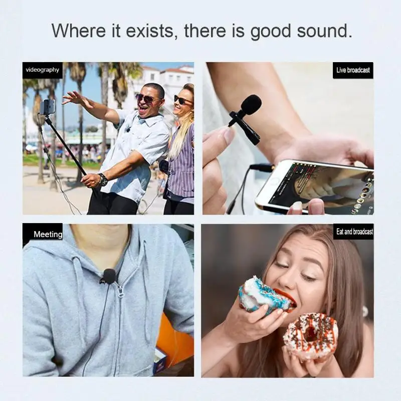 Lavalier-mikrofon 6 m Clip-auf Kragen Kondensator Revers Mic für Smartphone PC plug-in kann verwendet werden direkt bitte verwenden Schönheit Foto