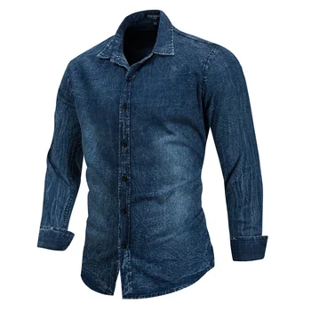 

Large Size Men's Long Sleeve Lapel Denim Shirt Male Outdoor Hiking Climbing Travel Cotton Breathable Military Tactical Shirts