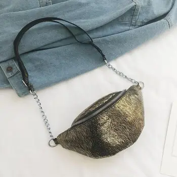 

Women Chest Bags Fashion Chain Leather Messenger Bag Shoulder Bag Female Large Capacity Zipper Phone Money Waist Packs