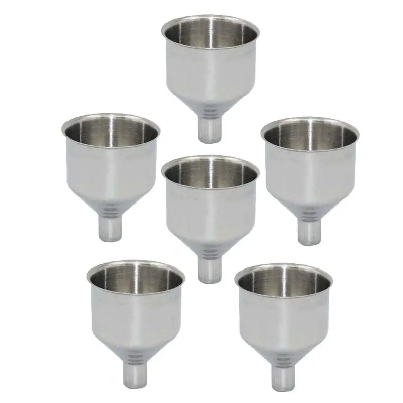 

6 Piece Stainless Steel Flask Funnel Set, Small (6 pcs)
