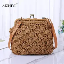 Для женщин сумка ручной работы соломенная сумка маленькая сумка через плечо соломенные пляжные сумки Повседневное Для женщин эксклюзивная сумка клатч Сумки bolso mujer