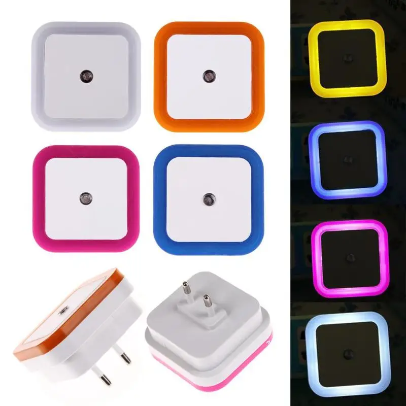 

Mini Sensor Night Light Control Night Light Mini Novelty Square Bedroom lamp For Baby Gift Romantic Night Lights EU US Plug