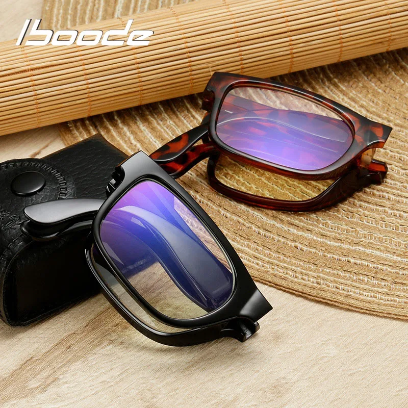 

iboode Unisex Folding Reading Glasses With Case +1.0 1.5 2.0 2.5 3.0 3.5 4.0 Portable Women Men Presbyopia Eyeglasses Eyewear