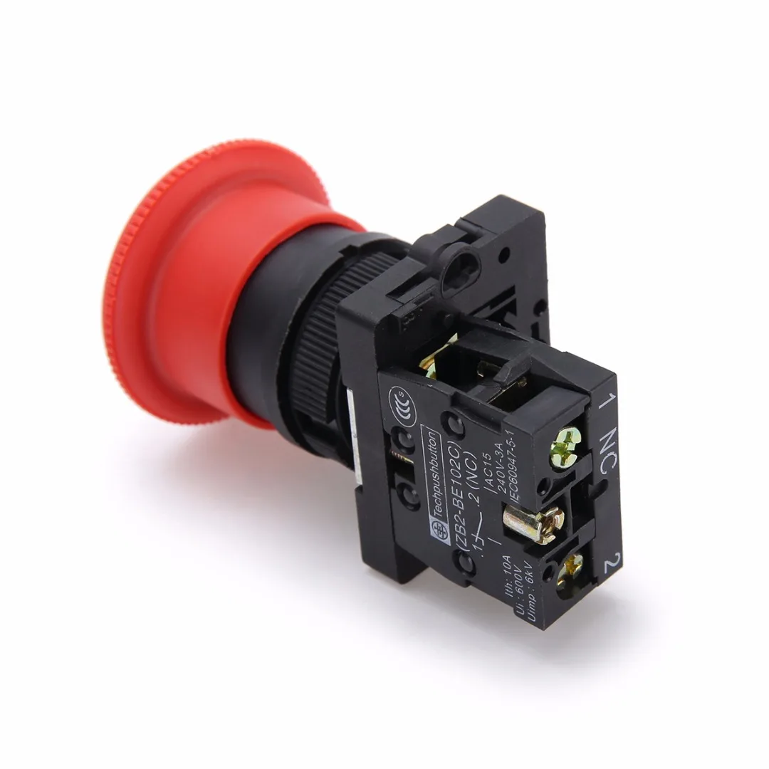 XB2-ES542 Аварийная Кнопка 22 мм НЗ N/C Красный гриб аварийной остановки кнопочный переключатель 600V 10A