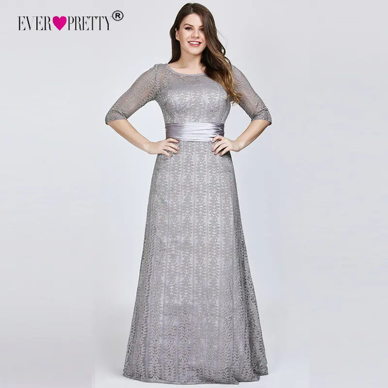 Weddings & Events Initiative Elegante Plus Size Abendkleider Lange 2019 Immer Ziemlich Ep08878gy A-line Spitze Halbe Hülse Grau Formale Party Kleider Für Hochzeit Eine GroßE Auswahl An Modellen
