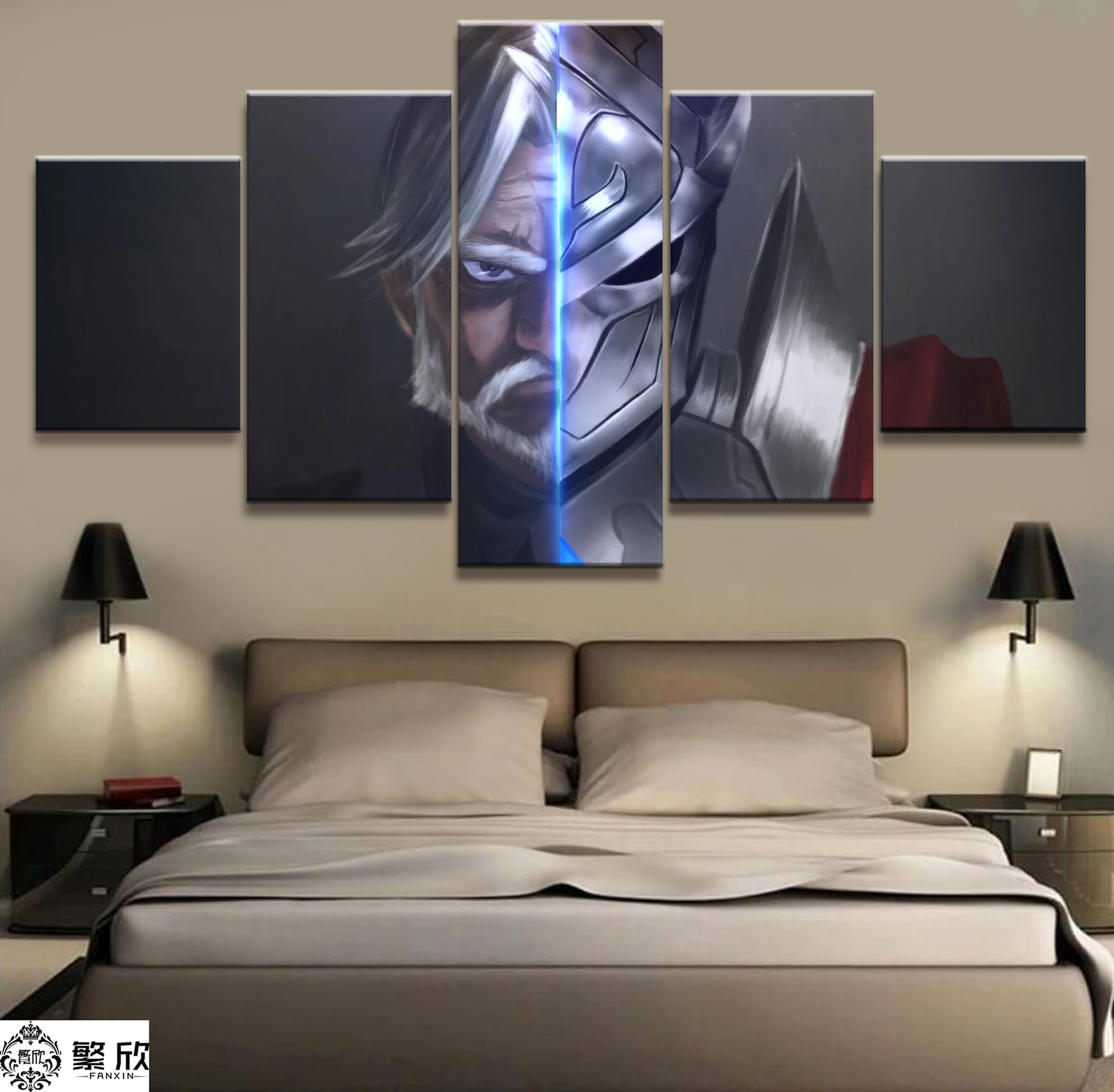 

Home Decor Modular Canvas Picture 5 Piece Overlord Sebas Tian Animation Poster Wall For Home Canvas Painting Wholesale