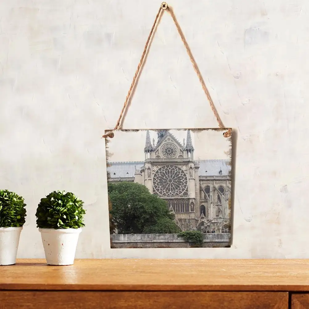 Notre Dame Wooden Hanging Square Home Decoration Crafts Hanging Board 3D Architecture Model Pendant Kit Notre Dame Wooden Hanging Square Home Decoration Crafts Hanging Board 3D Architecture Model Pendant Kit