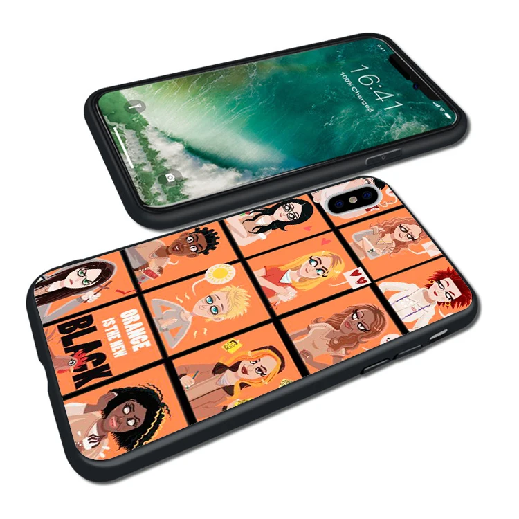 Capa ORANGE-новый черный мягкий силиконовый чехол для телефона iPhone XS Max XR 7 8 Plus 5s 5 SE 6 S iPod